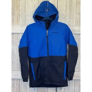 Columbia Omni-Shield Windbreaker Lightweight Blue Jacket Hooded Boy Large